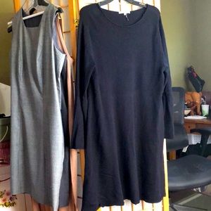 Wool dress light pullover dress - swing skirt and long sleeves